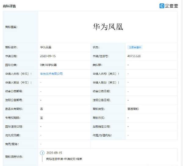 华为申请注册