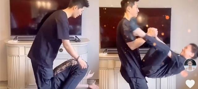 窦骁反手抱女友满眼爱意，何超莲害羞躲男友怀里