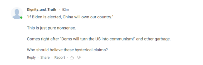 特朗普说 “拜登当选，中国将坐拥美国”，求美国网友此刻心理阴影面积……