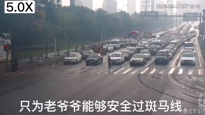 暖到了!绿灯为过马路老人多亮了97秒