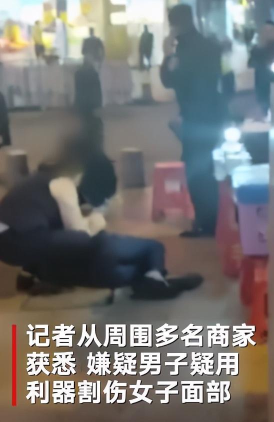 什么事这样想不开  广西百色一男子当街锁喉割伤女子