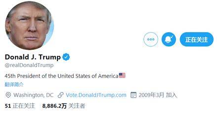 特朗普败选后推特“粉丝”每天都在流失，已掉粉4万多