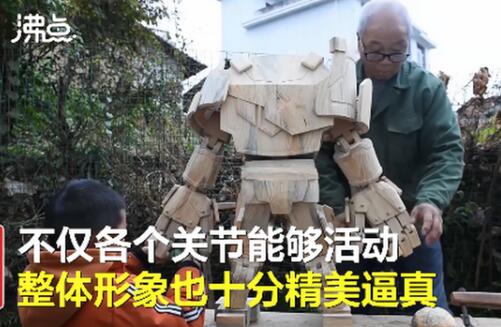【墨家民间弟子】木匠爷爷用榫卯工艺制作变形金刚，各个关节都能动