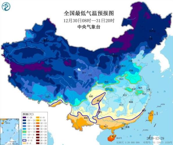 橙色预警!江南华南等局地降温将超12℃ 寒潮天气继续影响中国