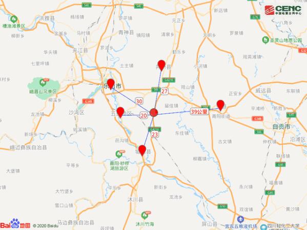 【最新】四川乐山市犍为县发生4.2级地震，震源深度13千米