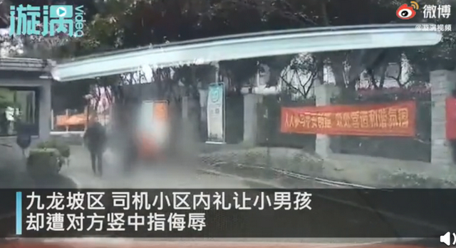 重庆一司机礼让小男孩,反遭竖中指侮辱