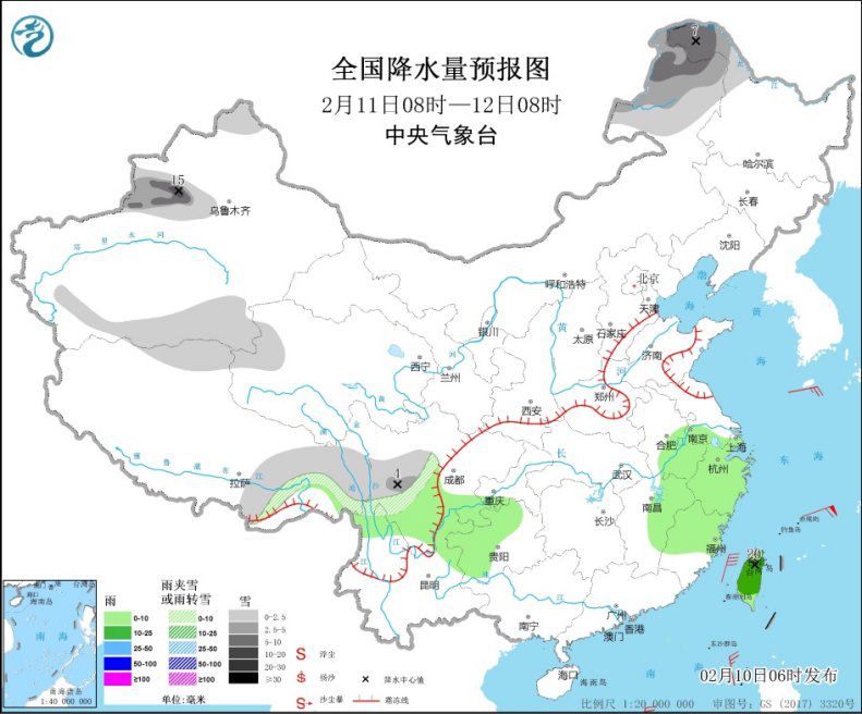 江南华南东部有明显降雨 华北黄淮四川盆地等地将有雾霾