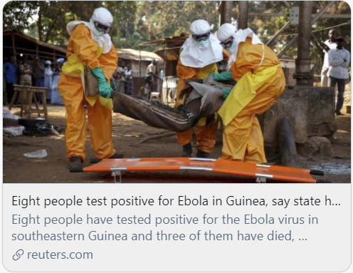 埃博拉卷土重来，非洲两国已有4人死亡