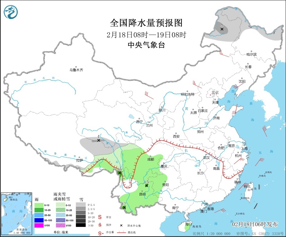 全国大部地区温度将明显回升 东部和南部海区有大风