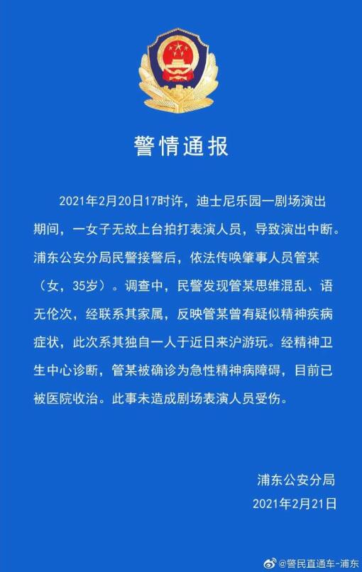 上海迪士尼游客殴打辱骂表演者，现场发生了什么？警方通报来了！