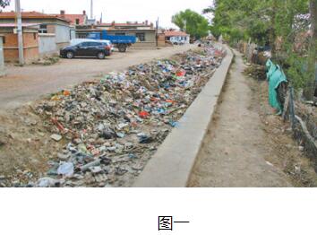 内蒙古赤峰一防洪渠积存大量垃圾