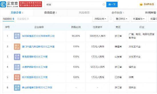 杨紫首家文化传媒公司成立 注册资本300万元