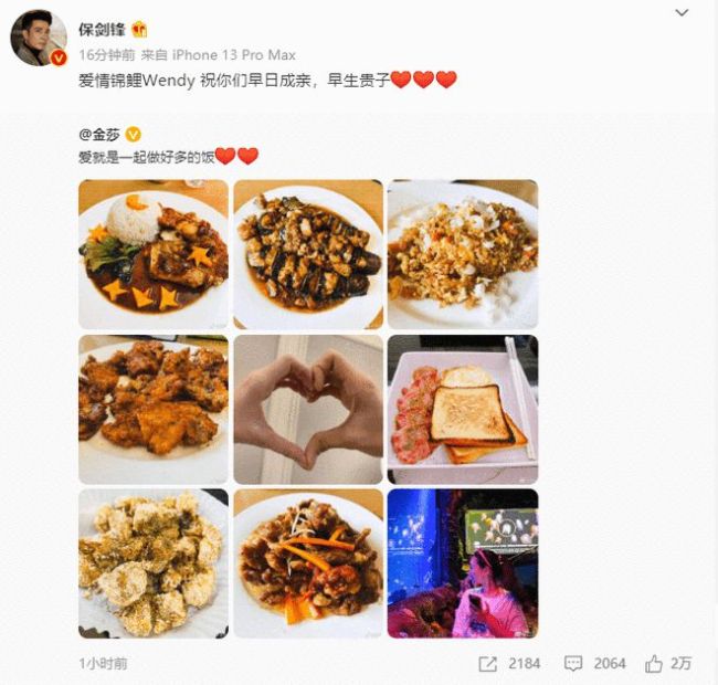 保剑锋祝金莎早日成亲 两人曾合作十八岁的天空