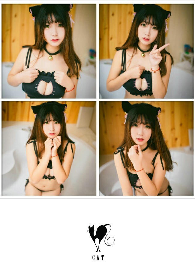 性感猫耳妹子私房美胸粉嫩翘臀写真
