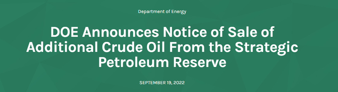 美国能源部：将在欧盟“禁俄油令”前再释放1000万桶石油储备