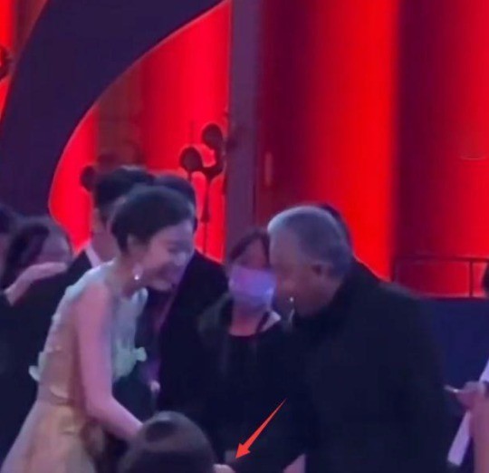 陈道明与倪妮弯腰握手