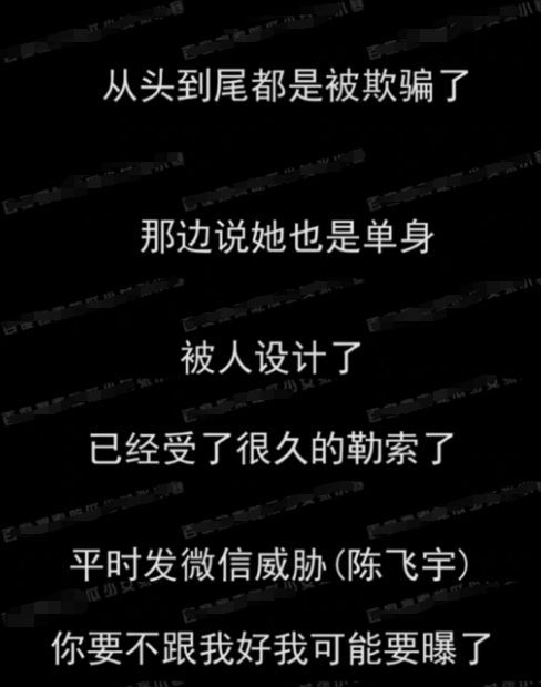 网曝陈飞宇工作人员录音 称长期被女方欺骗勒索