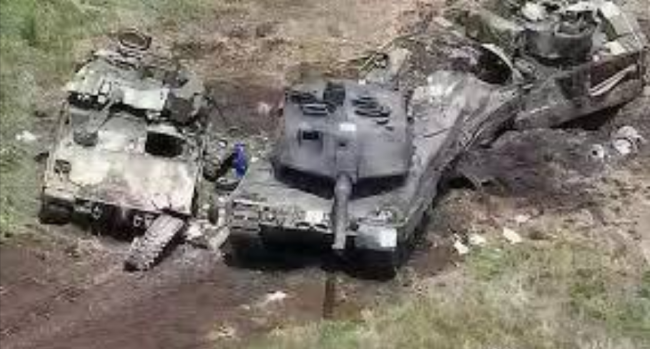 即使所谓口碑不错的“豹2”主战坦克来到高烈度战场也容易战损。