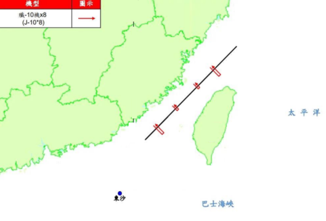 歼-10机群正面横推，解放军在台海摆出“龙之墙”