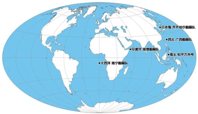 （三大洋多个水域同时出现5支中国海军编队共16艘各型舰船）