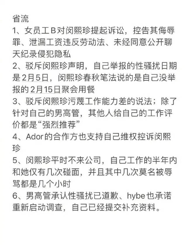 Ador性骚扰事件当事人起诉闵熙珍 发长文回应驳斥
