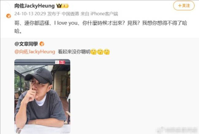 向佐回应文章模仿自己：哥，连你都这样！ 